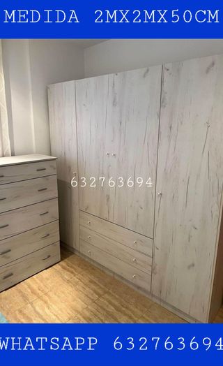 Armario de madera 2m x 2m x 50cm