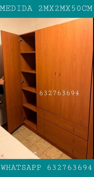 Armario de madera 2m x 2m x 50cm