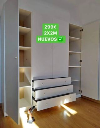 Armario de madera 2m x 2m x 50cm