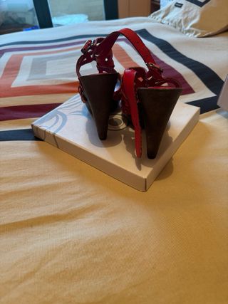 Sandalias tacón rojas talla 37