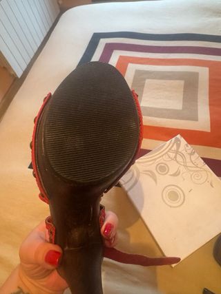 Sandalias tacón rojas talla 37