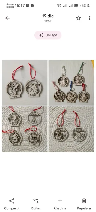 Bolas Navidad Madera Personalizadas