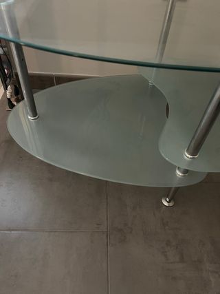 Mesa Centro Cristal Templado Ovalada