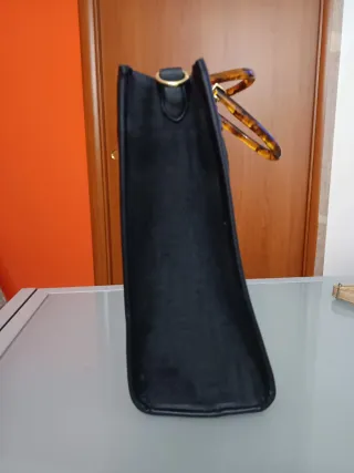 Borsa Fendi Nera con Manico Tartarugato