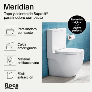 Tapa y asiento Roca Meridian Supralit A8012AC00B