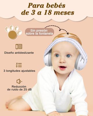 Lilian&Gema 2 en 1 Cascos Bebe Antiruido-Protector