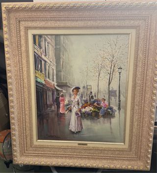 Cuadro Rambla de Barcelona Siglo XIX