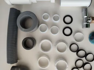 Lote piezas fontanería sifón, codos, reductor