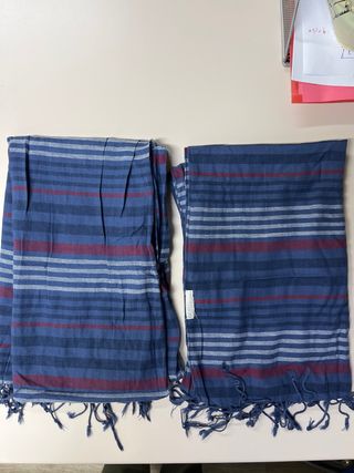 Bufanda o fular rayas azul y rojo