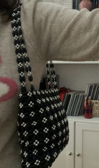 Bolso de fiesta negro y plateado