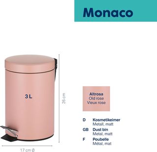 kela Cubo para cosméticos rosa 3 l, cubo de basura