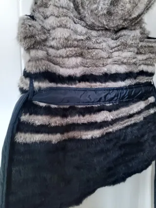 Chaleco Piel Conejo y Mapache Reversible