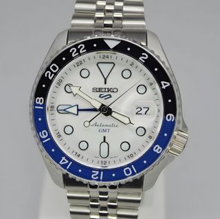 Reloj Seiko GMT Automático Plata Blanco