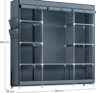 Armario Ropero Tela Triple Grande Gris