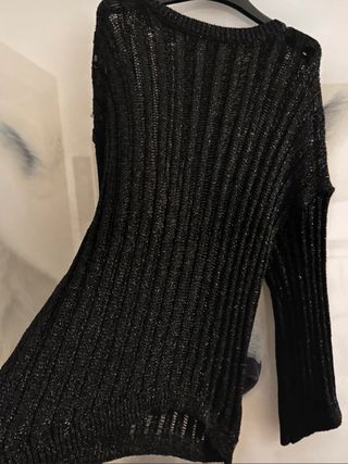 Maglia nera traforata lurex