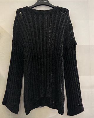 Maglia nera traforata lurex