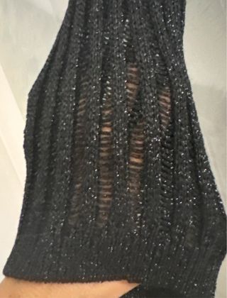 Maglia nera traforata lurex