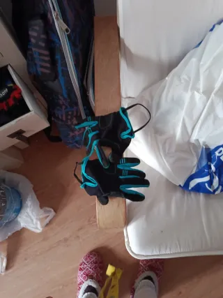 Guantes de Ciclismo Negros y Turquesa