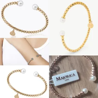 REBAJAS % Pulsera Perlas Majorica Dorada/Rosa