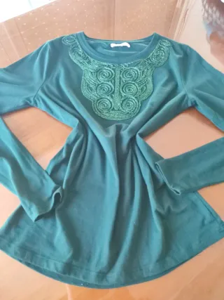 Blusa Precchio verde con bordado