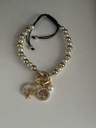 Pulsera Perlas y Oro Laminado 14k