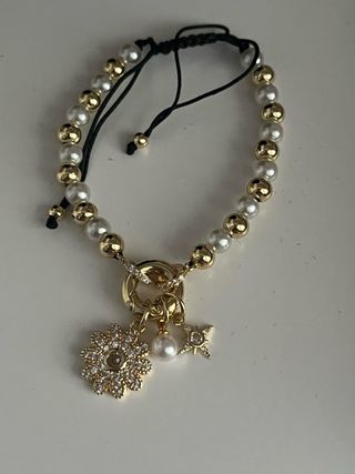 Pulsera Perlas y Oro Laminado 14k