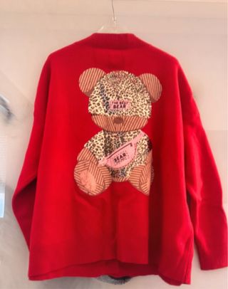 Cardigan Best Bear rosso con bottoni