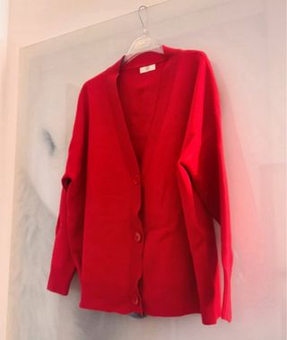 Cardigan Best Bear rosso con bottoni