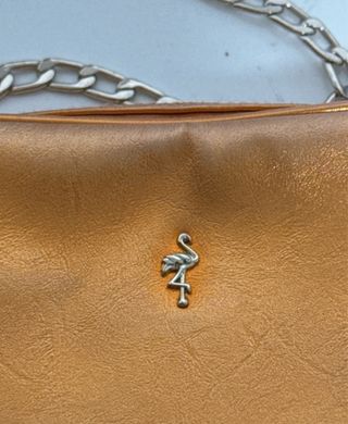 Bolso fiesta Menbur dorado/naranja con flecos