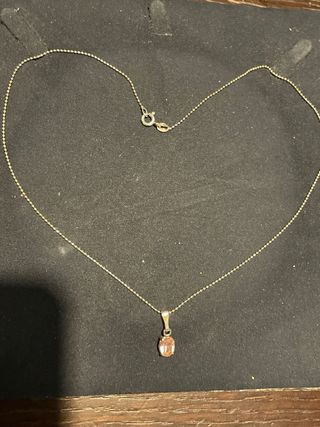 Collana con ciondolo rosa e argento