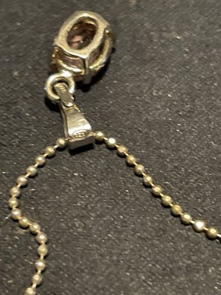 Collana con ciondolo rosa e argento