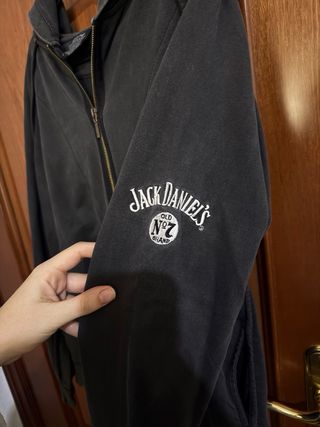 Sudadera Jack Daniels Negra con Cremallera unisex