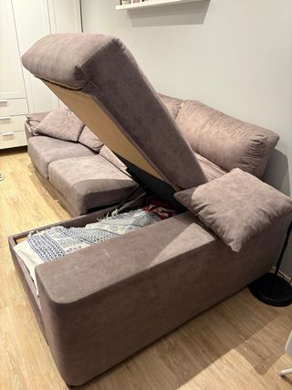 Chaiselongue sofá tela gris