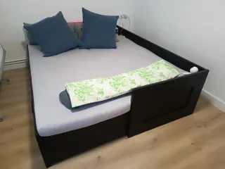 Cama nido negra con 2 cajones y sus dos colchones