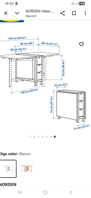 Mesa plegable NORDEN IKEA