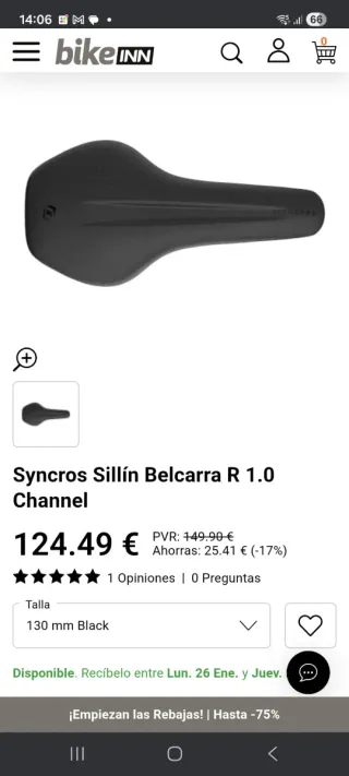 Sillín Syncros Belcarra R 1.0 Negro