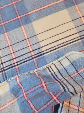 Mantel grande a cuadros azul y blanco