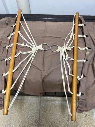 Hamaca de jardín tela y madera