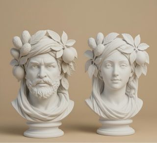 Coppia Teste di Moro artigianali 25 cm