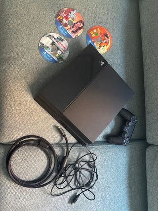 Ps4 Slim 500GB Negra + Juegos y Mando
