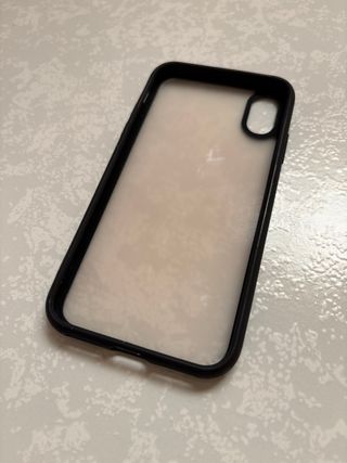 Funda iPhone XS Transparente Borde Negro