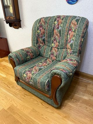 Butaca individual floral verde