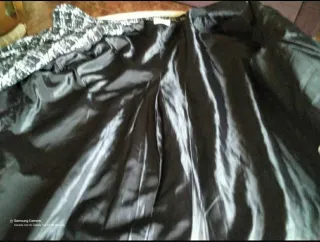 Chaquetón Lana Jaspeada Negro Gris Talla 46