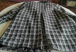 Chaquetón Lana Jaspeada Negro Gris Talla 46