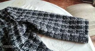 Chaquetón Lana Jaspeada Negro Gris Talla 46