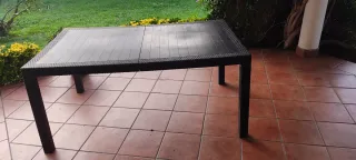 Mesa Exterior Keter Melody Ratán Marrón/Negro