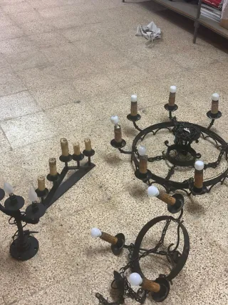 Lámparas forja negra años 60