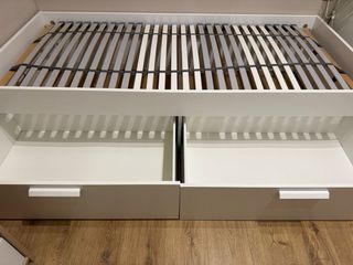 Cama Ikea Bricknes Blanca