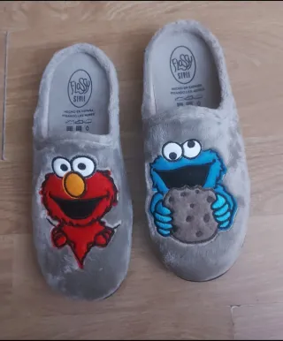 Zapatillas casa Flossy Style Elmo y Cookie Monster