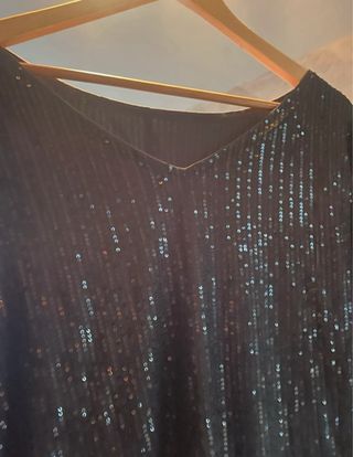 Vestido lentejuelas negro talla única sin usar